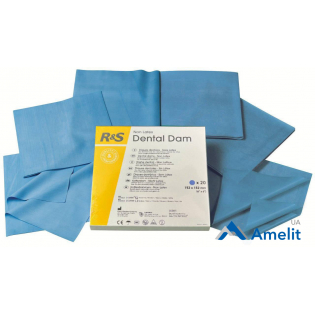 Хустки для коффердаму Dental Dam без латексу, середні, блакитні (R&S), 20 шт./пак.